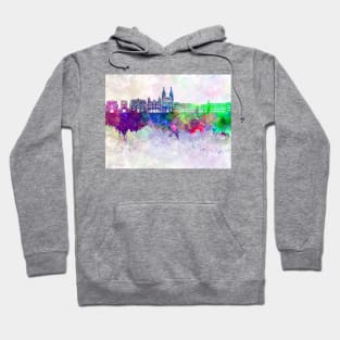 Burgos skyline in watercolor background Hoodie